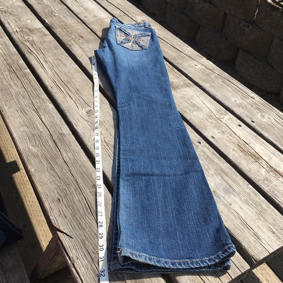 Cruel Girl Distressed Blue Flare Jeans - Picture 7 of 8